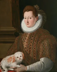 Bildnis einer Dame mit Schoßhund